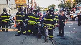 FDNY *Vehicle Collision* Car Jumps Curb and Hits Fire Hydrant In Greenpoint, Brooklyn