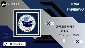 CURRENT PAPER Eng 301 #currentpaper #eng301 #15 august 2023