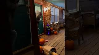 Witch Statue Comes ALIVE! Tough Guy Screams &amp; Runs | Hilarious Halloween Porch Prank | AI Spectrix