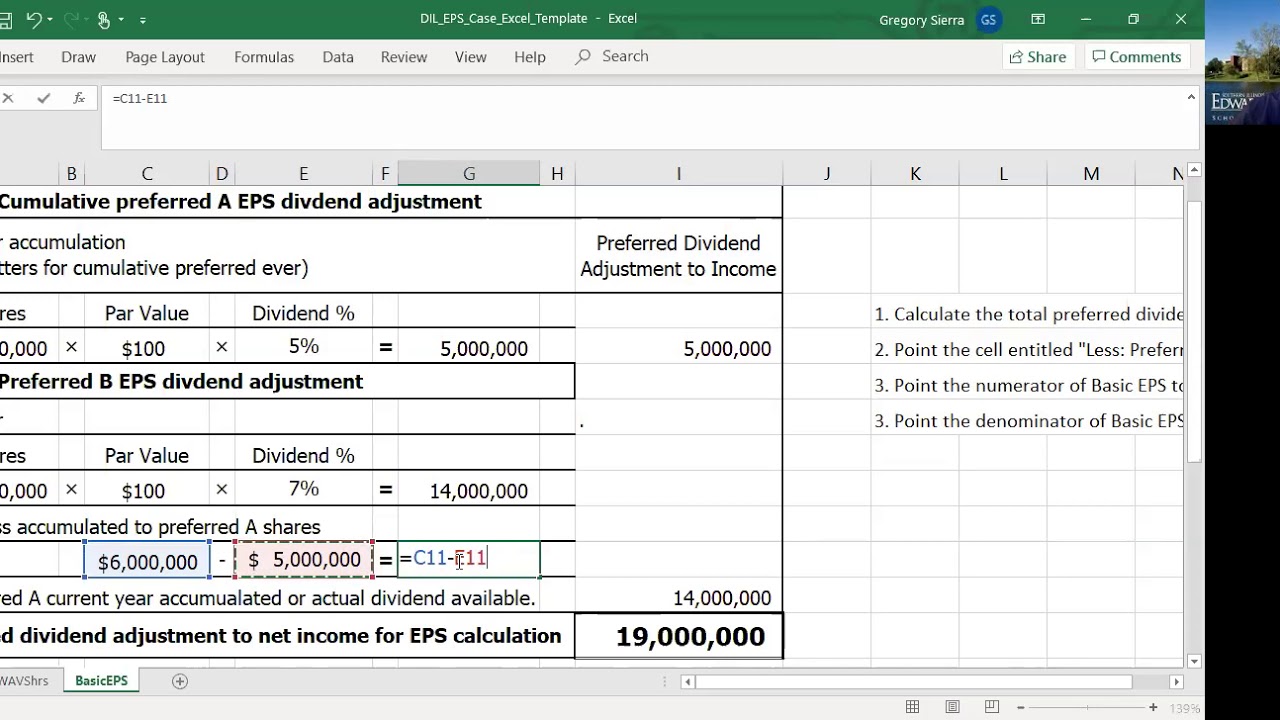 EPS Part 2: Basic EPS in Excel - YouTube