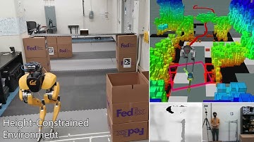 Vision-Aided Autonomous Navigation of Bipedal Robots in Height-Constrained Environments