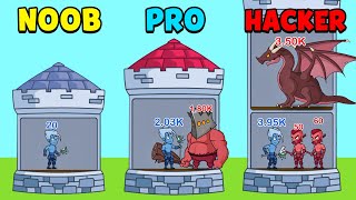 NOOB vs PRO vs HACKER - Hero Castle Wars screenshot 4