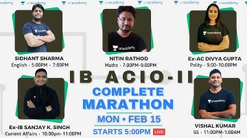 Special Marathon for IB ACIO-II 2021 Examination with India