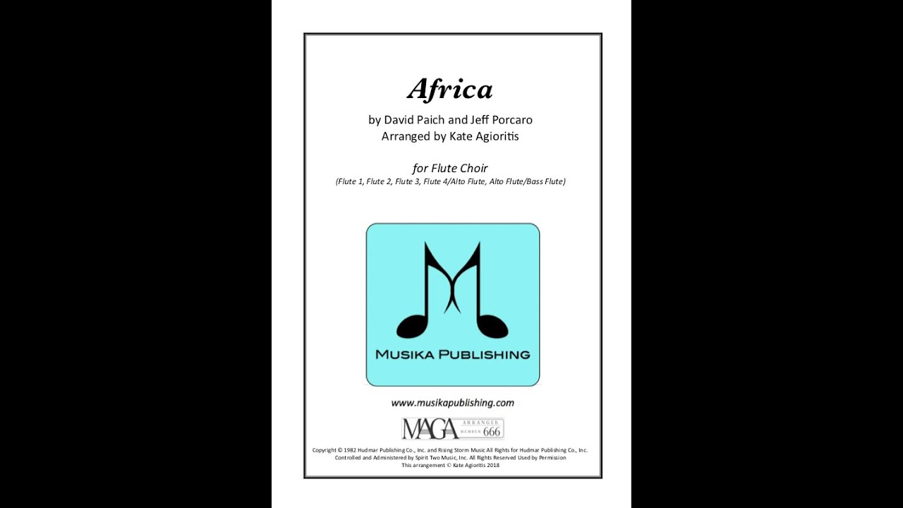 Africa by Toto for Flute Choir ♪ Sheet Music ♪ YouTube