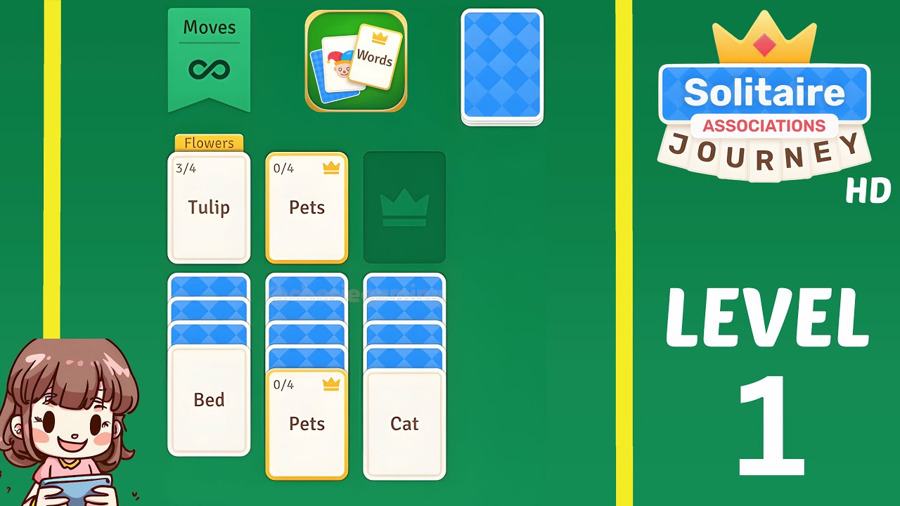 Solitaire Associations Level 1 Solution Walkthrough