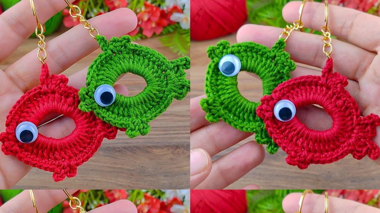 Wow!! Everyone, big or small, will love this crochet fish keychain#crochet #knitting #diy