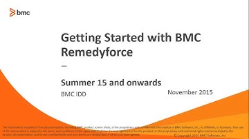 BMC Remedyforce - Getting Started tab