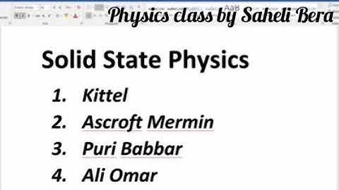 Solid State Physics Introduction || Important Books || Solid State Physics Lecture 1