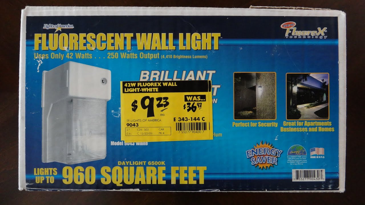 Lights of America Fluorescent Wall Light (White) YouTube