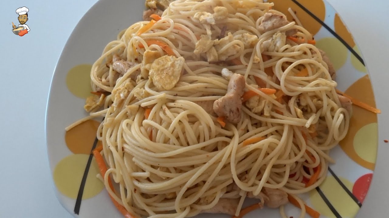 Spaghetti - Hähnchenstreifen Pfanne mit Gemüse, super leckeres Gericht ...