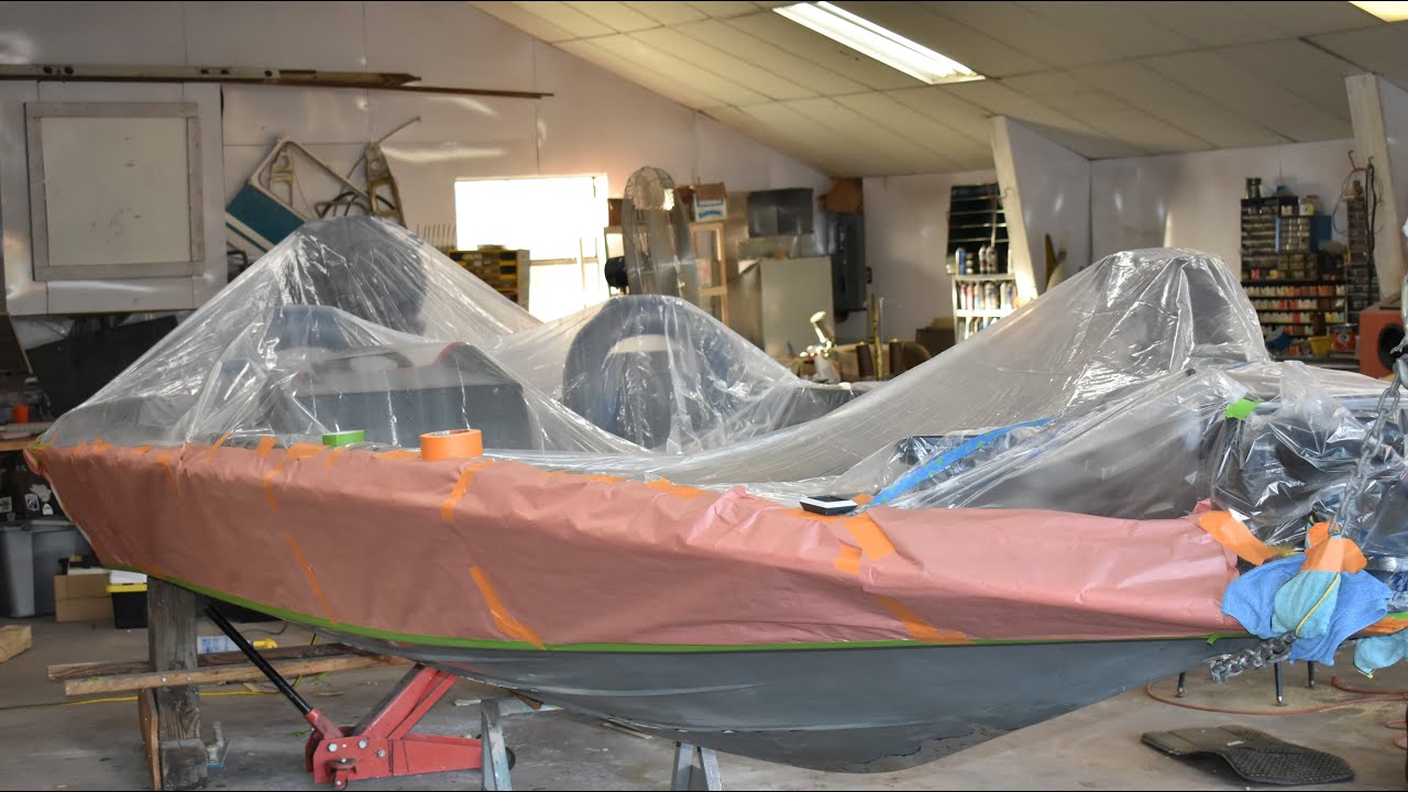Basscat old bass boat restoration and gel coat application YouTube