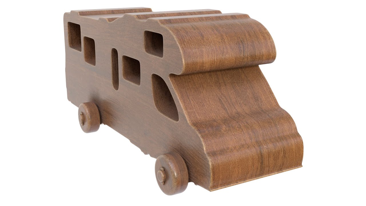 3D model of wooden toy car. Turbosquid (no sound)