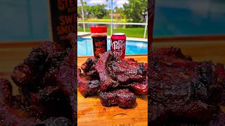 Dr. Pepper Candy Glazed Party Ribs 🔥 #ribs #smokedribs #bbq #barbecue #outdoorcooking