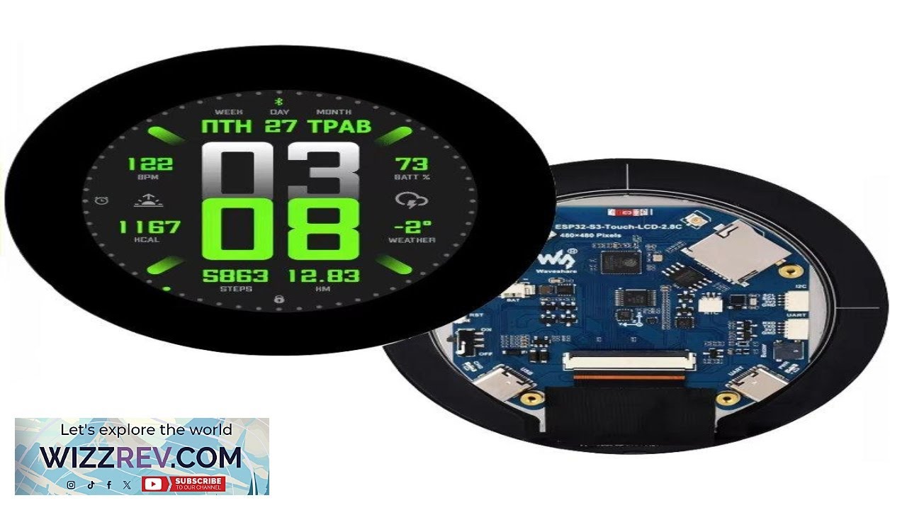Плата разработки ESP32 S3 с 2,8-дюймовым IPS-сенсорным ЖК-экраном, двухъядерным процессором, Wi-F...