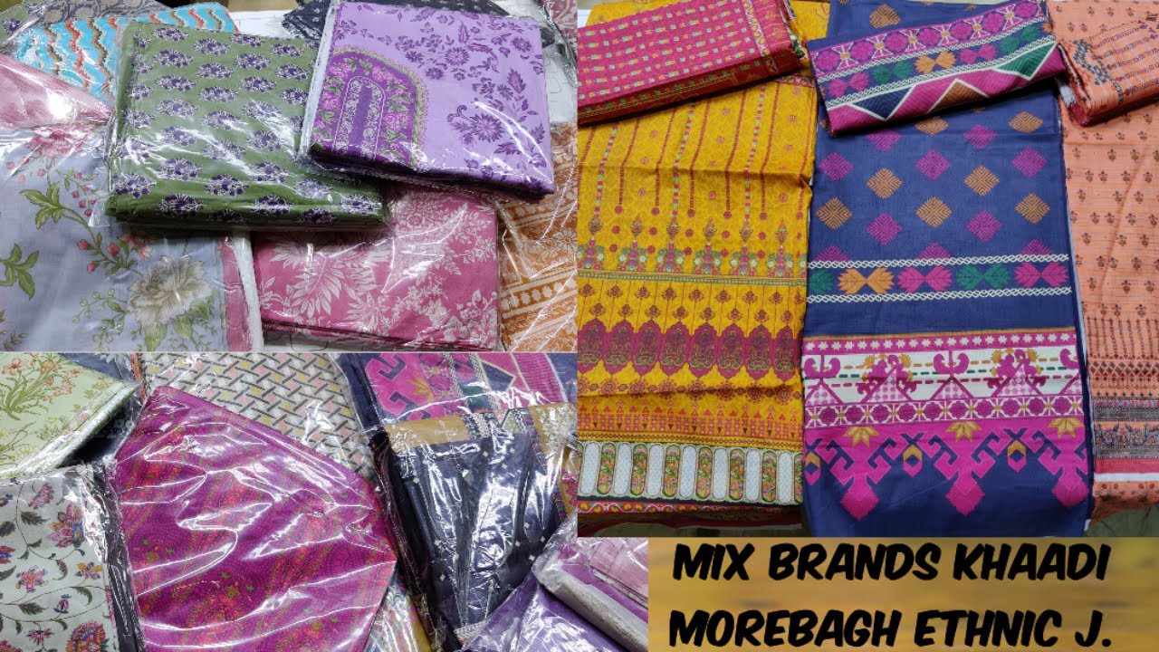 ** KHAADI || MORBAGH || ETHNIC  **MIX BRRANDS  3 PIECE BRANDED SUITS 