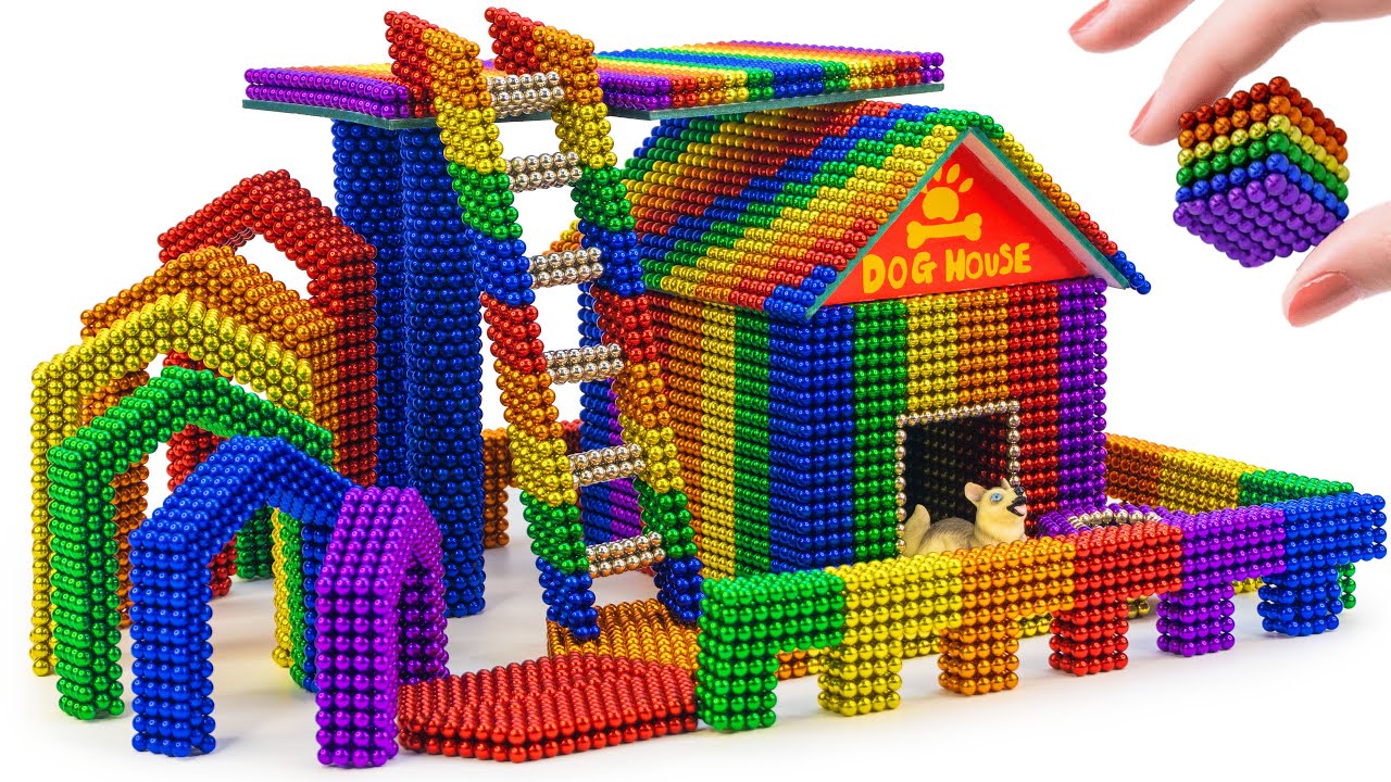 Magnet Challenge - Build Tiny Dog House From Magnetic Balls| ASMR Videos 4K| DIY Magnet Challenge