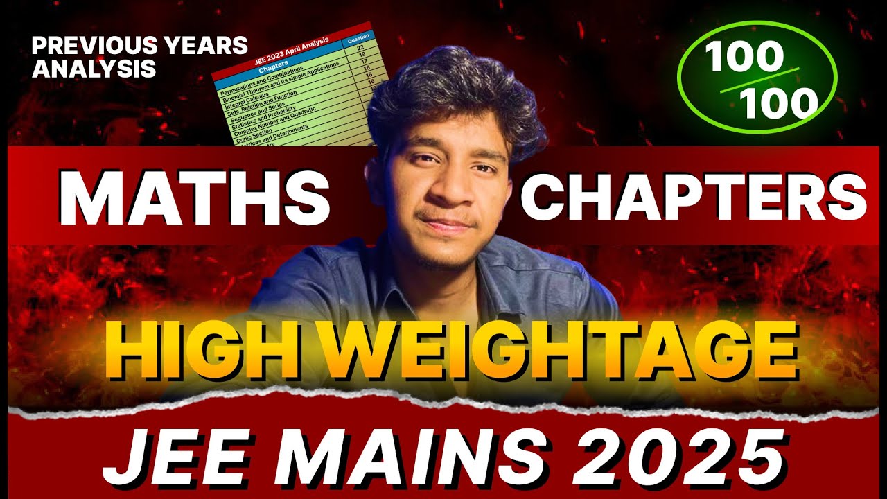 HIGHEST Weightage Chapters Maths JEE 2025 VIDEO 204 365 YouTube highest-weightage-chapters-maths-jee-2025-video-204-365-youtube