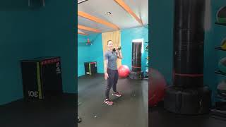 Single arm dumbbell offset front squat.
