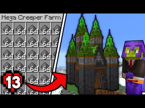 I Built A Massive CREEPER FARM CASTLE in Minecraft Hardcore (#13)