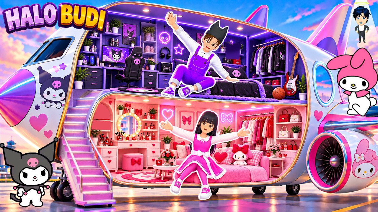 Yuta Mio Buat Kamar KUROMI VS MELODY Tingkat Di Pesawat Bisa Terbang Keliling Kota Sakura🥳🌈