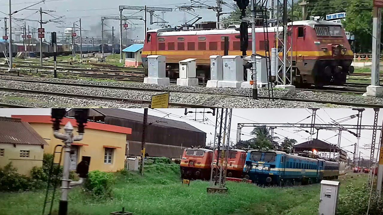 WAP-1 overtaken Parallely||Southern Home of Mega Heavyweights||Basin Bridge yard||Indian Railways!