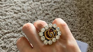 UNBOXING GUCCI BLING 2021 Gucci marmont crystal ring reveal