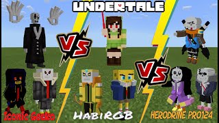 Undertale (HabiRGB) VS Undertale (Iconic Gecko) VS Undertale (Herodrine) [Ink Sans] Minecraft PE