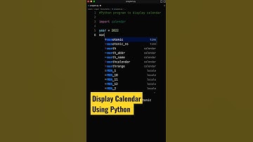 Display Calender using Python Code #shorts #coding #programming