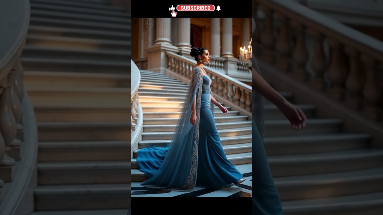 Stunning Blue Gown Walk.Elegant Entrance in a Luxury Opera Hall ✨