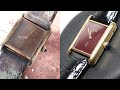 BURIED ALIVE? CARTIER TANK RESTORATION | tutorial gold electroplating learn servicing guide