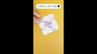 Pink cross ribbon · Healing art Zentangle Easy drawing EP587