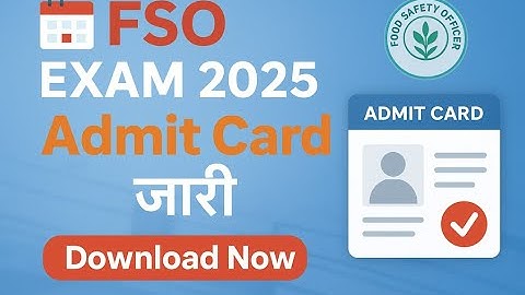 FSO EXAM 2025 Admit card released #fsoadmitcard #fsoexam2025 #exam