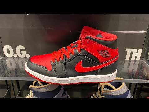 AIR JORDAN 1 MID 'BLACK/FIRE RED-WHITE' – Superkicks