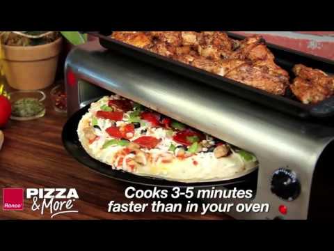 Ronco Pizza More 13 non-stick pan rotates to evenly cook your pizzas snacks appetizers