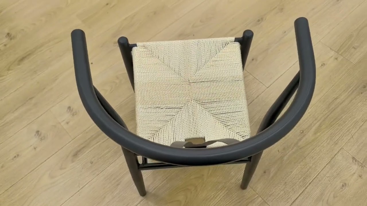 Wishbone Chairs Metal Frame w/ Hand-Woven Rattan Seat Cushion | HBZK Furniture Factory Production