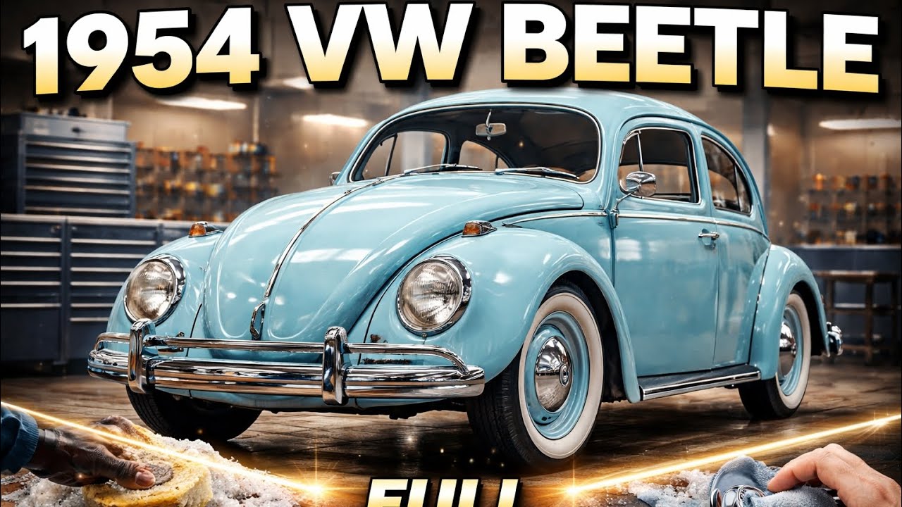 “1954 VW Beetle Restoration ASMR | Faded Pastel Blue Classic Rotisserie Makeover”