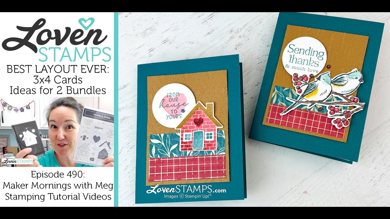 Ep 490: Best Card Layout Ever, 3x4 cards with Stampin' Up