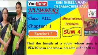TN SAMACHEER KALVI _8TH MATHS _NUMBERS _Chapter 1_ Exercise 1.7 _Sum 4 - Miscellaneous Problems