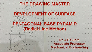 Development of Surface | Pentagonal Base Pyramid | Radial Line Method | Engineering Drawing