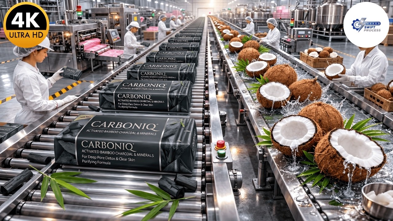 Inside a modern coconut processing plant: From hard coconut shells ...