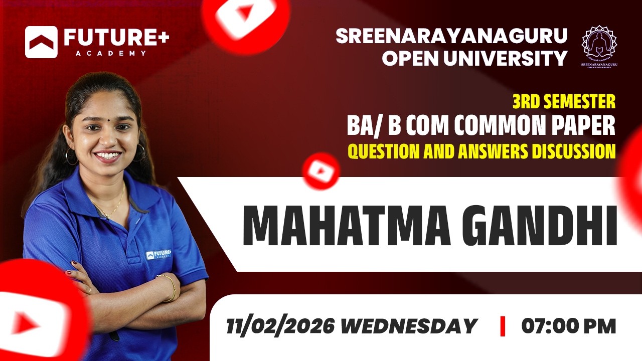 SGOU 3RD SEM BA/B COM COMMON PAPER MAHATMA GANDHI Q & A LIVE | FEB 11 2026 | 7PM