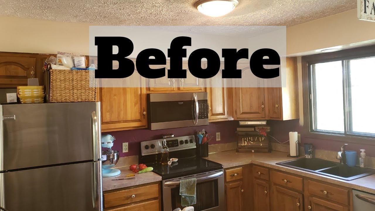 DIY Kitchen Remodel Painting Kitchen Cupboards Part One YouTube