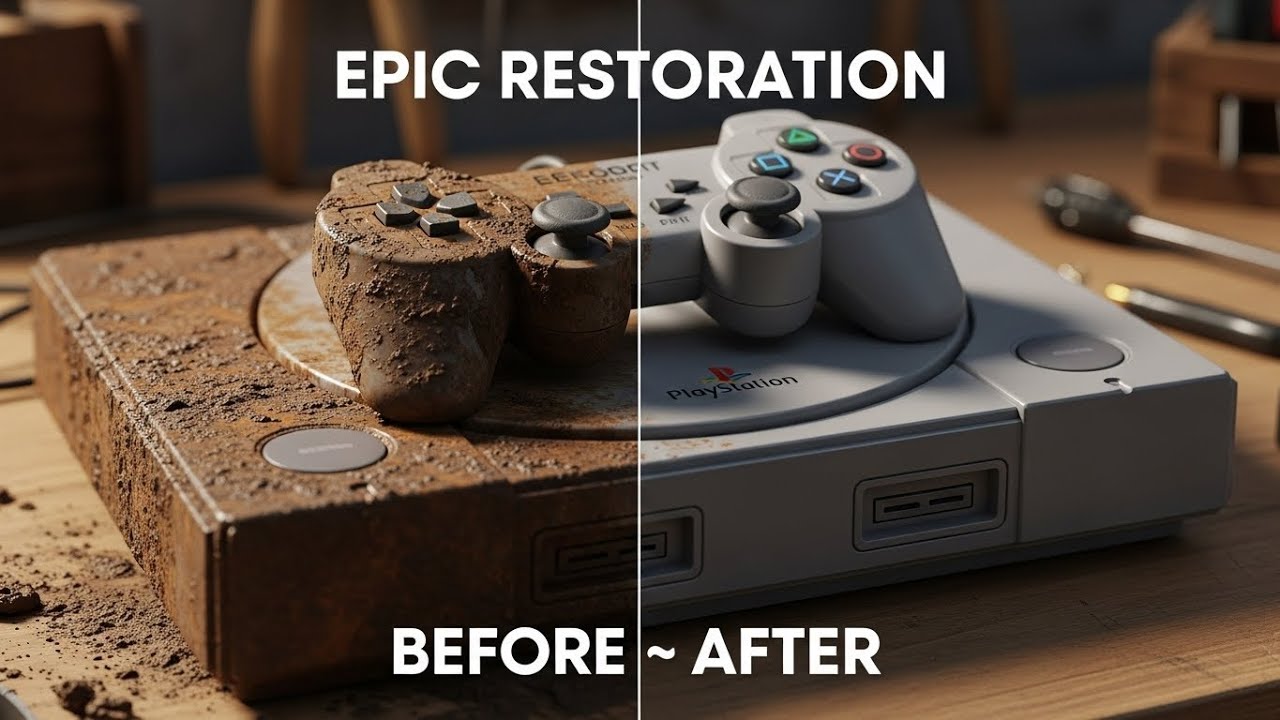 Rusty Old PlayStation Brought Back to Life | Full Deep Clean - YouTube