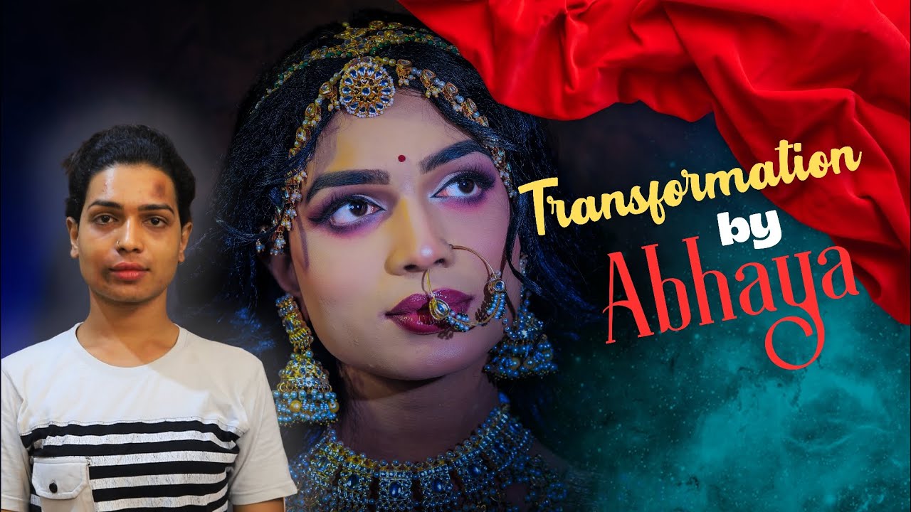 Amazing Male To Female Makeup Tutorial | MtF | Lahenga Look | boy to girl | Crossdressing