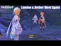 Genshin Impact - Aether Meets Lumine Again After Losing Her (Reunion)