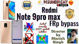 Redmi Note 9 Pro Max MIUI 14 FRP BYPASS | All Mi ,Redmi ,Poco Mobile MIUI 14 FRP Bypass | Without Pc