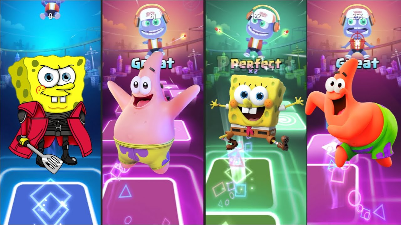 Tiles Hop Crazy Frog Song | SpongeBob Kids Game