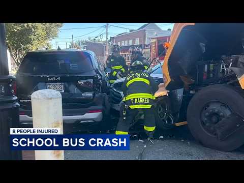 8 people, including students, injured after crash involving school bus in Wilmington