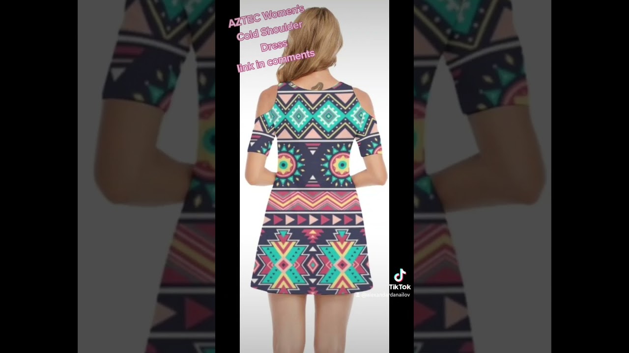 AZTEC Women's Cold Shoulder Dress | 190GSM Cotton
