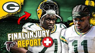 Packers FINAL Injury Report vs Falcons | 4 OUT, 2 Questionable Update